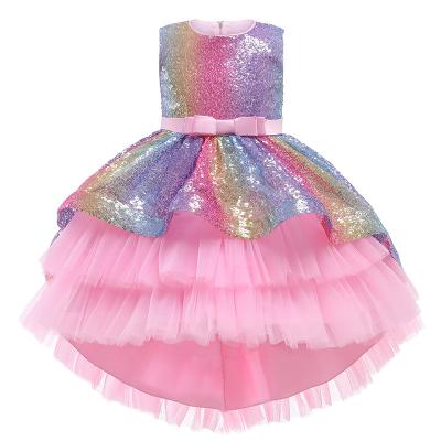 China Wholesale Breathable Kids Dresses For Girls Sequin Mesh Party Tutu Wedding Girls Dress Up Dress for sale