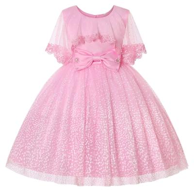 China Wholesale Breathable Mesh Bow Party Dress Girl's Dress Wedding Kids Dresses For Girls for sale