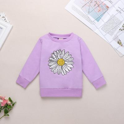 China Wholesale Breathable Kids Girls T-shirt Printed 100% Cotton Flower Girls Long Sleeve T-shirts for sale