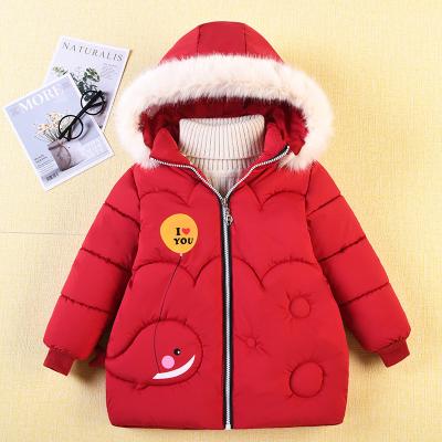 China Wholesale Kids Girls Jacket Winter Windproof Cotton Thicken Velvet Warm Hooded Coats For Girls Outerwear for sale