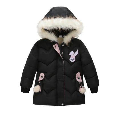 China Wholesale Carton Windproof Winter Thicken Warm White Rabbit Jacket Children Girls Fur Girls Snow Jacket for sale