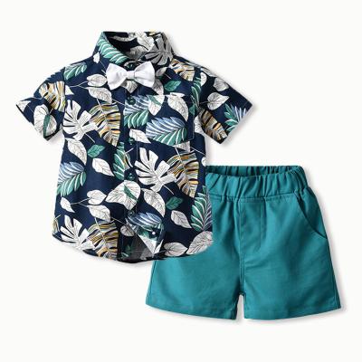 China Summer Boys Casual Clothing Set Gentleman Floral Shirts Shorts Kids Casual Clothing Clothes Wholesale for sale