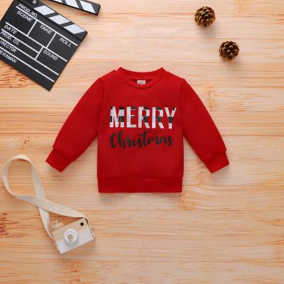 China Breathable Wholesale Baby Clothes Merry Christmas Pullover Sweatshirt Tops Long Sleeve T Shirt For Boy for sale