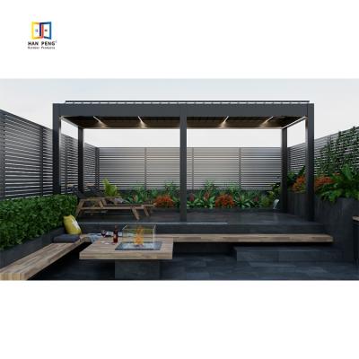 China Motorized Roof Easily Assembled Bioclimatic / Outdoor Manual Aluminum Louvered Pergola for sale