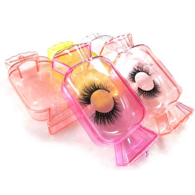 China Dark Pink Lashes Box Long Eyelash Box Candy Container Natural Empty Acrylic Soft Eyelash Case for sale