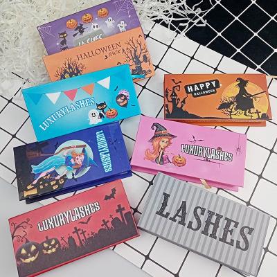 China Halloween Full Volume Halloween Eyelash Boxes Private Label Holographic Acrylic Pink Wick Box for sale