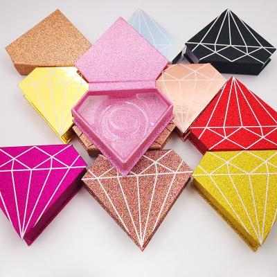 China Full Volume Diamond Eyelash Packaging Box Glitter Diamond Lashes Box for sale