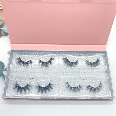 China Full Volume Hot Selling Fluffy Lick Books Wholesale 4 Pair Eyelash Glitter Boxes for sale