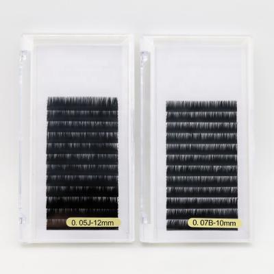 China Natural Factory Wholesale Price C D Long Curly Eyelash Extension Private Label False Mink Individual Eyelash Extension for sale