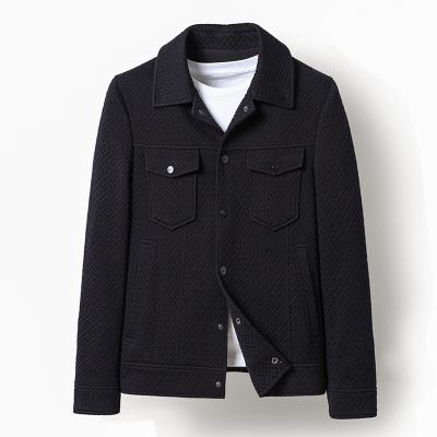 China 2021 Dong Niu thick spot thick spot jacket Dong Niu jacket stripe simple long-sleeved simple coat men's business suit shirt short cardigan autumn 21A230 for sale