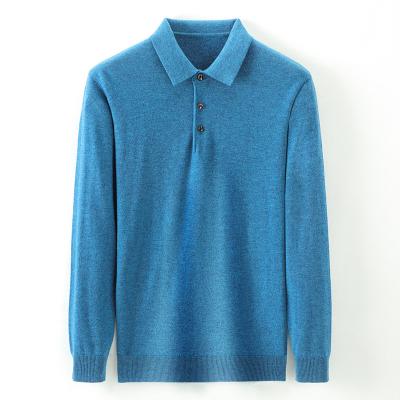 China 2021 Dong Niu autumn winter new men's lapel pure wool polo shirt soft touch long sleeve sweater 33106 for sale