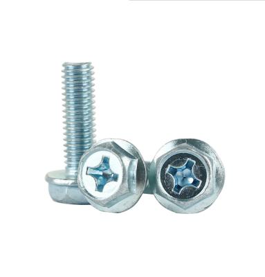 China High quality galvanized m20 m19 m6 hex head construction cross recessed flange bolts DIN6921 for sale