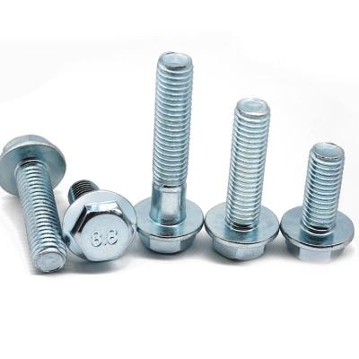 China HEX factory price m6 m8 class 58 din6921 zinc coating m6 hex flange bolt for sale