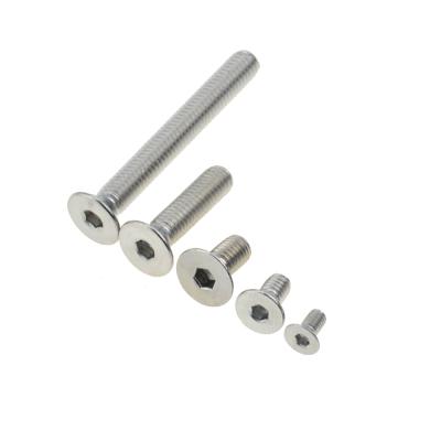 China HEX M2 M2.5 M3 M4 M5 M6 304 Stainless Steel Hex Socket Flat Countersunk Head Screw Din7991 for sale