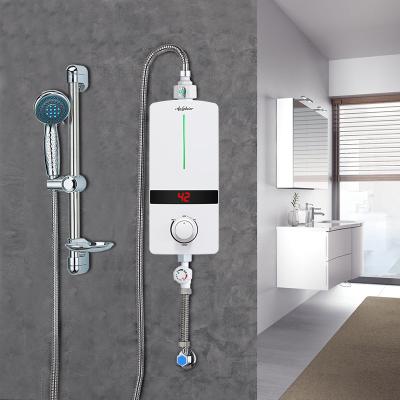 China 5500w 220v high quality hotel shower instant hot bathroom electric tankless water heater for sale