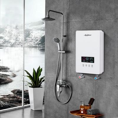 China Hot new design hotel 2021 8kW 220v touchpad control shower electric instantaneous tankless water heater for sale