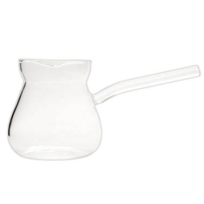 China Sustainable High Borosilicate Glass Coffee Teapot With Side Handle for sale