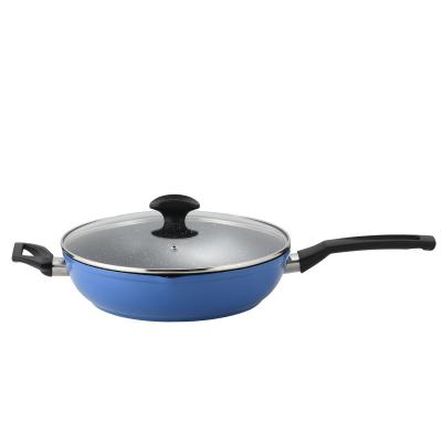 China Hot Selling Minimalist Normal Non Stick To Cook Pan Steak Egg Blue Fryer Cooking Aluminum Pan for sale