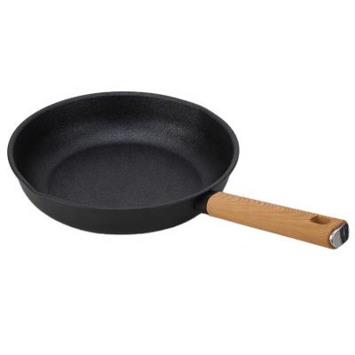 China Bestselling 20cm/24cm/28cm Classic Minimalist Pan Waterborne Non-stick Inner Liner Black Frying High Temperature Outer Coating Pan for sale