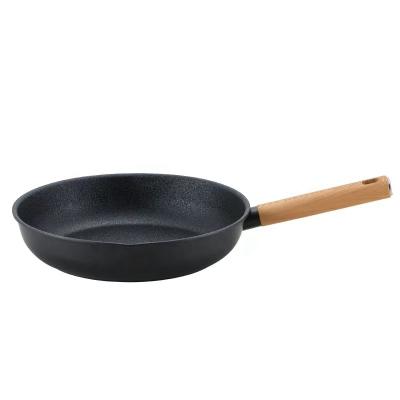 China Hot Sale 20cm/24cm/28cm Minimalist Classic Black Frying Pan Waterborne Non-Stick Pan for sale