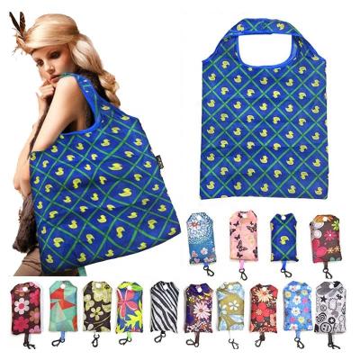 China Wholesale Cheap Wholesale Interesting Eco-Friendly Foldable T-shirt Polyester Design Full Print 210d Nylon Shopping Bag Tote Bag for sale