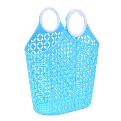 China Large Shopping Basket PP Storage Plastic Portable Rattan Basket Bathroom Snack Basket for sale