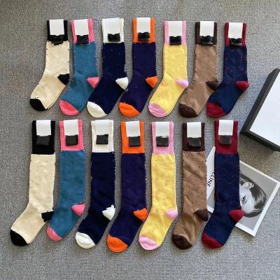 China - Wholesale Custom High Quality Cotton Crew Socks G Designer Women's Colorful Spring Socks for sale