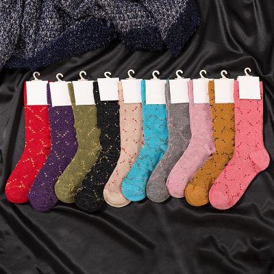 China - 2021 Factory Custom Luxury Designer Diamond Women G Brand Logo Gg Glitter Socks Fashion Socks Socks in Syock for sale