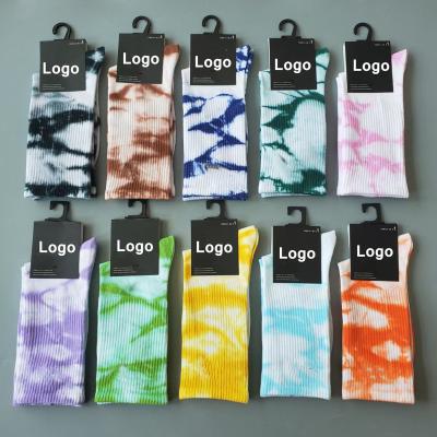 China 2021 Hot Sales QUICK DRY Tie Dye Tying Customized Men Women Summer Tie Dye Skate Hippie Custom Tie Dye Tye Die Socks Unisex Wholesale for sale