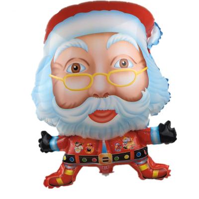 China Party Santa With Glasses Foil Balloons Christmas Party Supplies , Holiday Decoration Supplies for sale