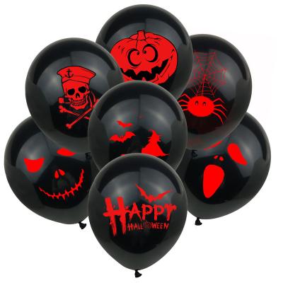 China Party Halloween Latex Balloons, 12 Inch Bat Pumpkin Ghost Blood Handprint Witch Printed Balloon for Halloween Party Decoration for sale