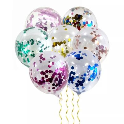 China Party Confetti Balloons 12 Inch Clear Latex Balloon for Graduation Engagement Baby Shower Birthday Party Decoration Glitter Balloons for sale