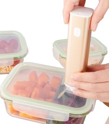 China Household Mini Portable Electric Food Storage Keep Fresh Vacuum Sealer Set with Vacuum Glass Bowl for sale