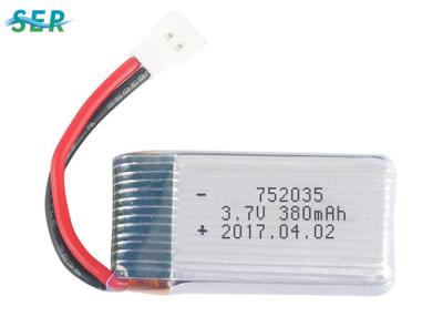 Cina Tasso flessibile di scarico della batteria 752035 3.7v 380mah 20C 30C del fuco del polimero RC del litio alto in vendita