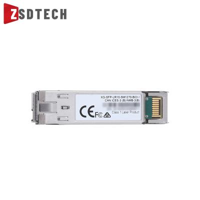 China Applicable to data center and campus networks 10G BiDi SFP+ 1270nm-TX/1330nm-RX 10-km DOM Simplex LC SMF Transceiver Module XG-SFP-LR10-SM1270-BIDI-I for sale