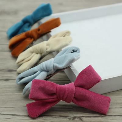 China European and American style cute velvet bows, girl children hair bow clips, wholesale bow hairpins for sale