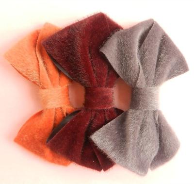 China Wholesale Hair Bow Faux Fur Hair Decoration Handmade Bow Clip Headband for sale