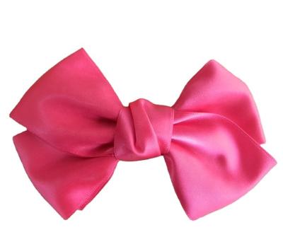 China Simple hair clips satin ribbon bow clip for kids, bow hair clip for sale