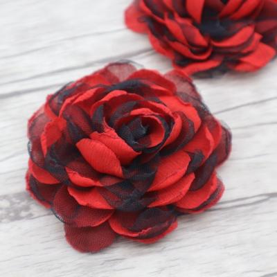 China Decorative Artificial Handmade Chiffon Mesh Fabric Flower For Clothing Custom 10cm Chiffon Mesh for sale