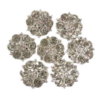 China Crystal 25mm Rhinestone Embellishments For Wedding Invitation Wholesale, DIY Rhinestone Brooch For Hair Accessories for sale