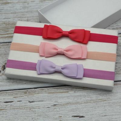 China Hair decoration 2cm Wide Elastic Headband For Babies,grosgrain ribbon plain bow Kids Hair Accessories for sale