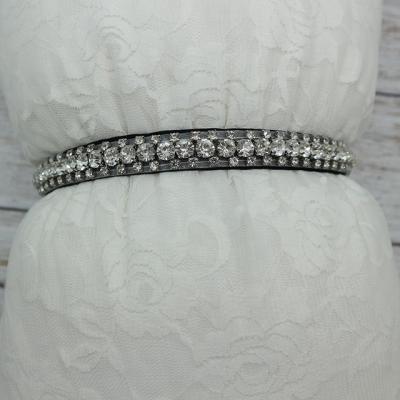 China Thin Velvet Bridal Rhinestone Belt Sash Solid Simple Wedding Fashion Accessories Dress Belts for sale