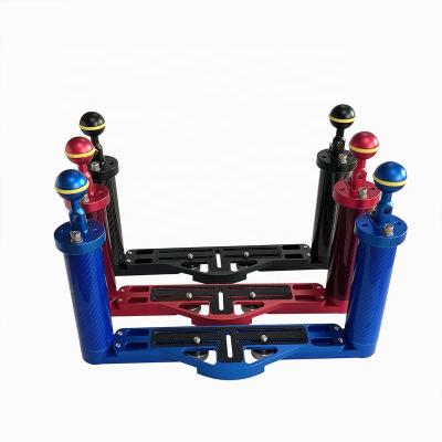 China High Quality Adjustable Support Camera Aluminum Alloy Camera Tray With Double Carbon Fiber Handle Dive Tray for sale