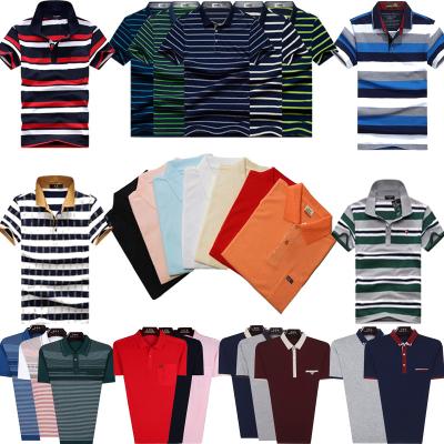 China Wholesale Anti-Wrinkle Mix Style Color Stripe Mens Fabrics Polo T-shirt Stock For Men's T-shirts Wholesale for sale