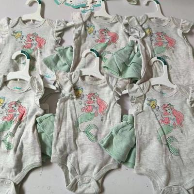 China Remaining Cleaned Running Lot Of Baby Boy Girls Romper Cotton/Cotton Blended Baby Clothing Inventory New Polyester Brand for sale