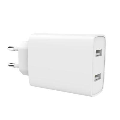 China 28.6mm*51.6mm*76.3mm Factory Supply New Design Quality Main Mobile Phone Charger Dual USB Wall Charger for sale