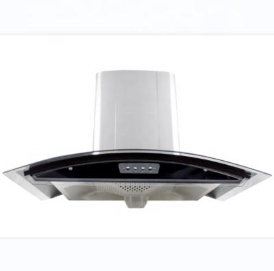 China Hotel Good Sales Curve Shape Design Fireplace Chain Hoods Kitchen Range Hood for sale