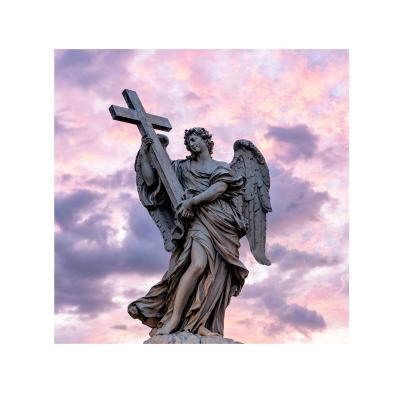 China Angels Statue Europe Bridge to Sunrise High Quality Hand-Cast Outdoor Garden Metal Bronze Sculpture for sale