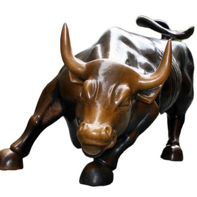 China Europe Good Quality Brass Sculpture Bull on Wall Street for sale