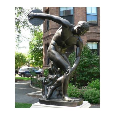 China Famous Life Size Bronze Discus Thrower Sculpture Garden Of Europe Outdoor for sale